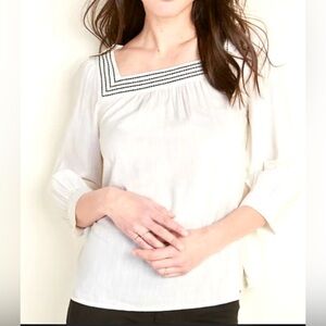 Elegant Off-White 3/4 sleeved Women's Top